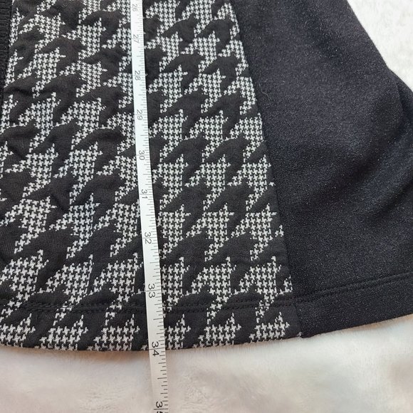 David Pond Houndstooth Black Front Full Zipper Long Sleeved Dress Size 16 - Picture 6 of 9